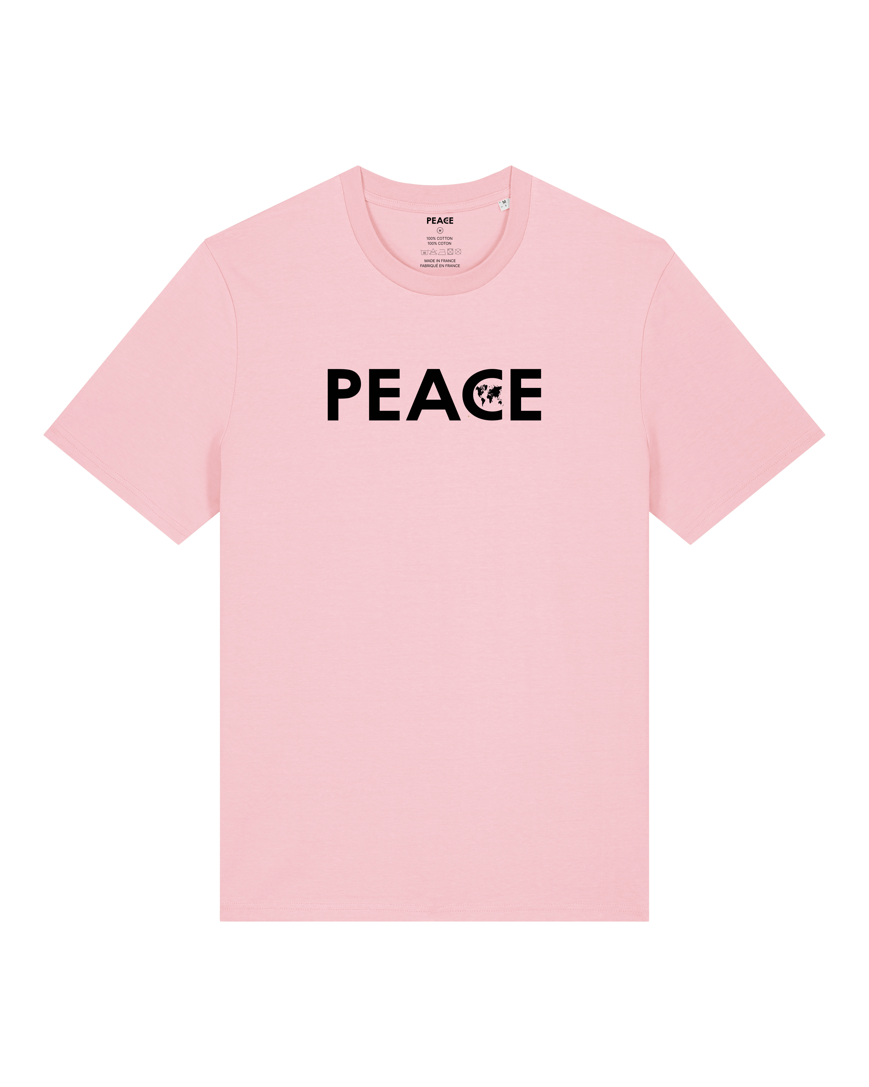 T-Shirt PEACE Classic Cotton Pink - Black Logo