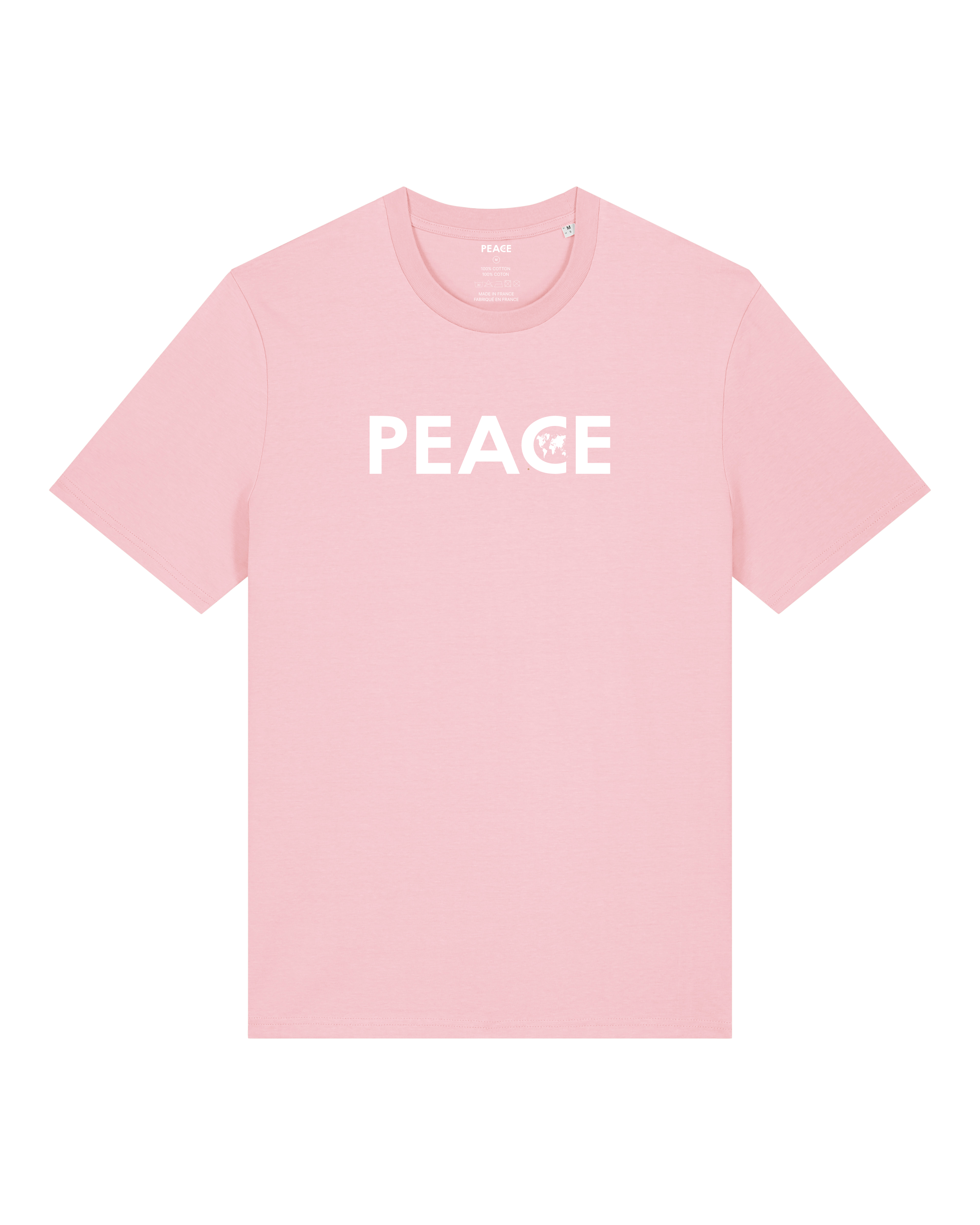 T-Shirt PEACE Classic Cotton Pink - White Logo