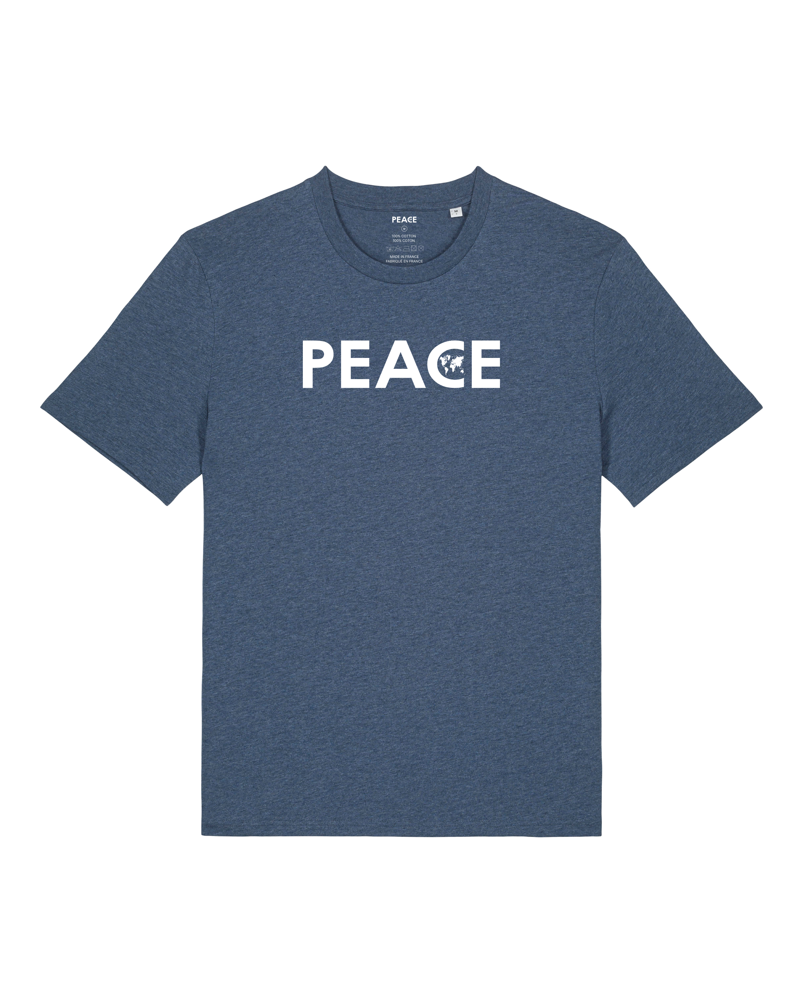 T-Shirt PEACE Classic Uni Dark Heather Blue - White Logo