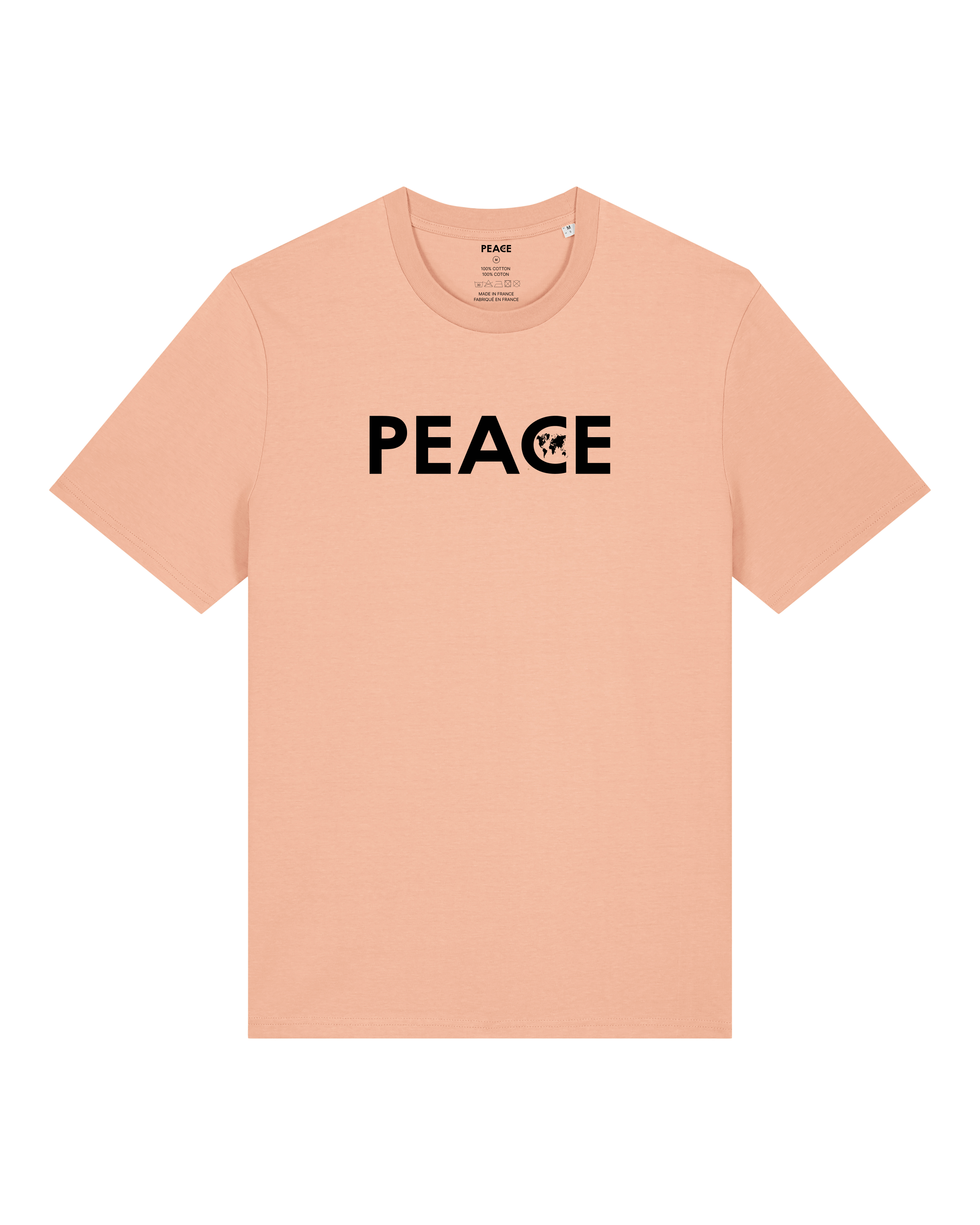T-Shirt PEACE Classic Fraiche Peche - Black Logo