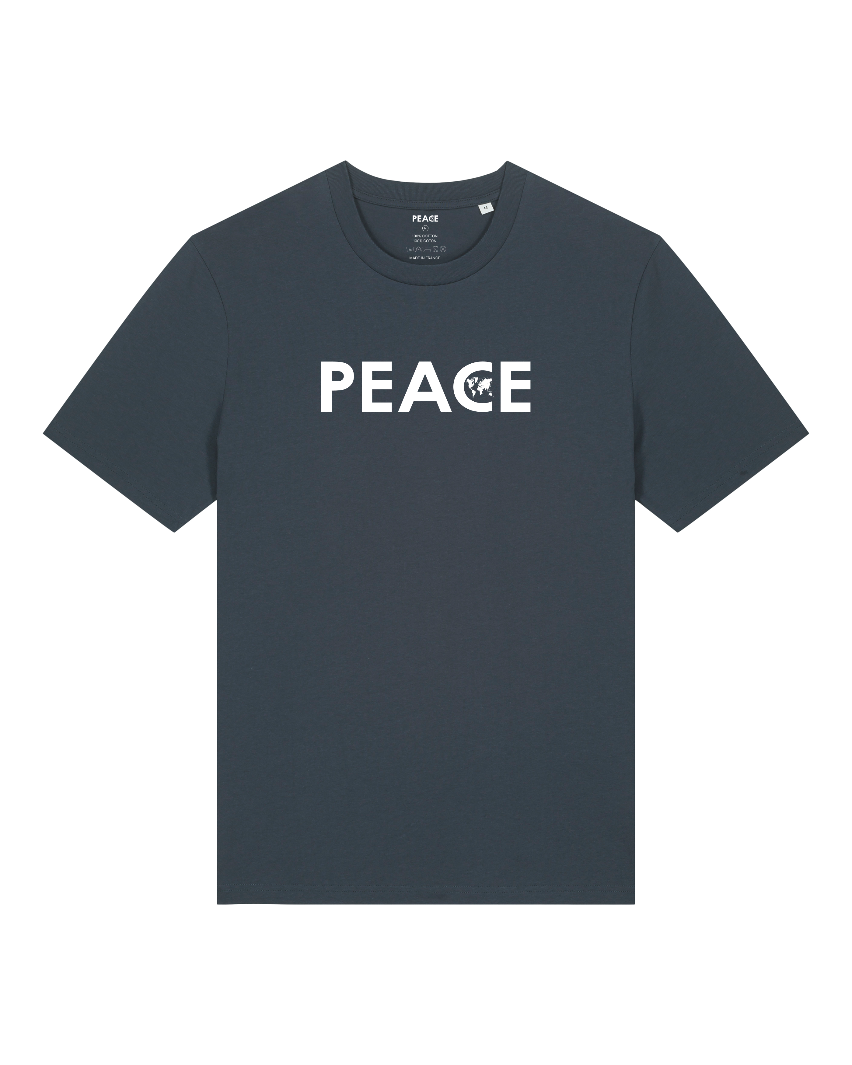 T-Shirt PEACE Classic Uni India Ink Grey - White Logo