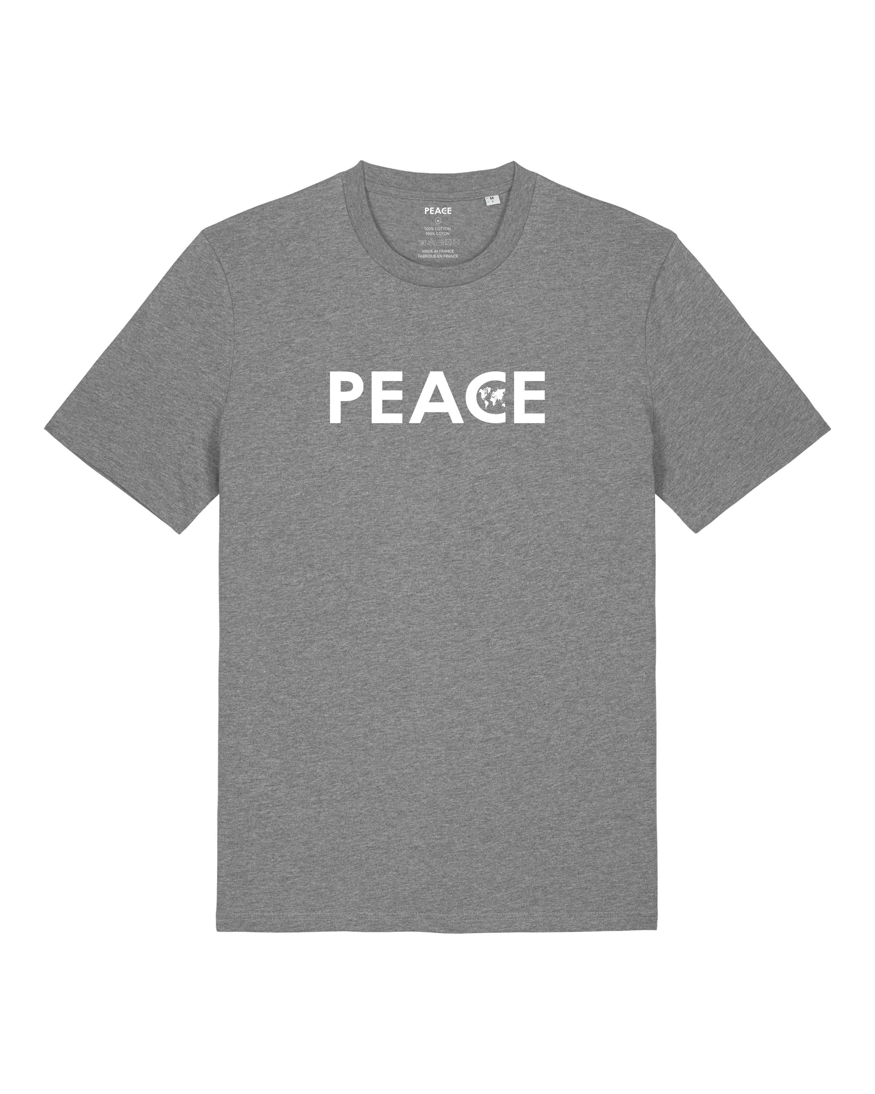 T-Shirt PEACE Classic Uni Mid Heather Grey - White Logo