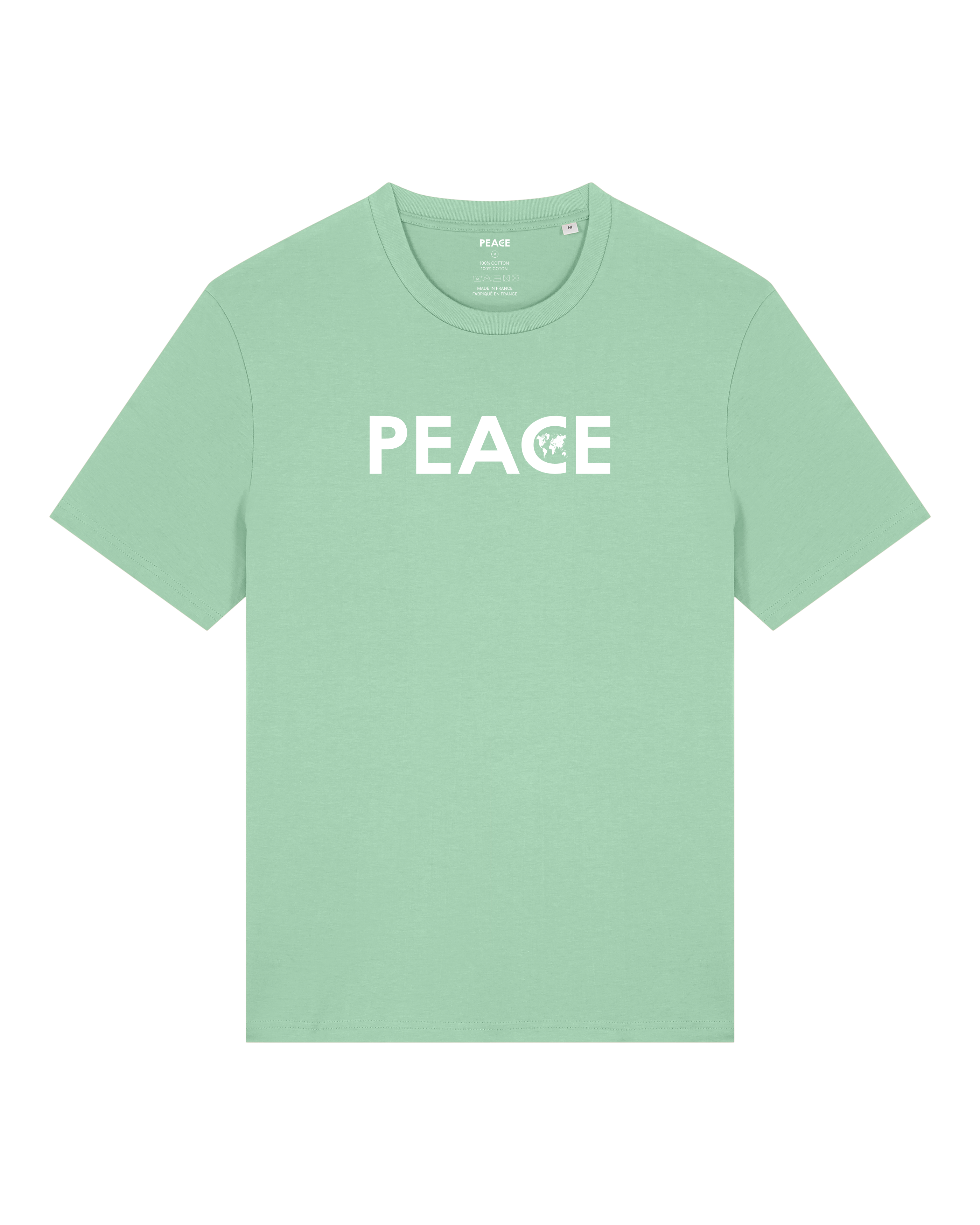 T-Shirt PEACE Classic Uni Misty Jade - White Logo