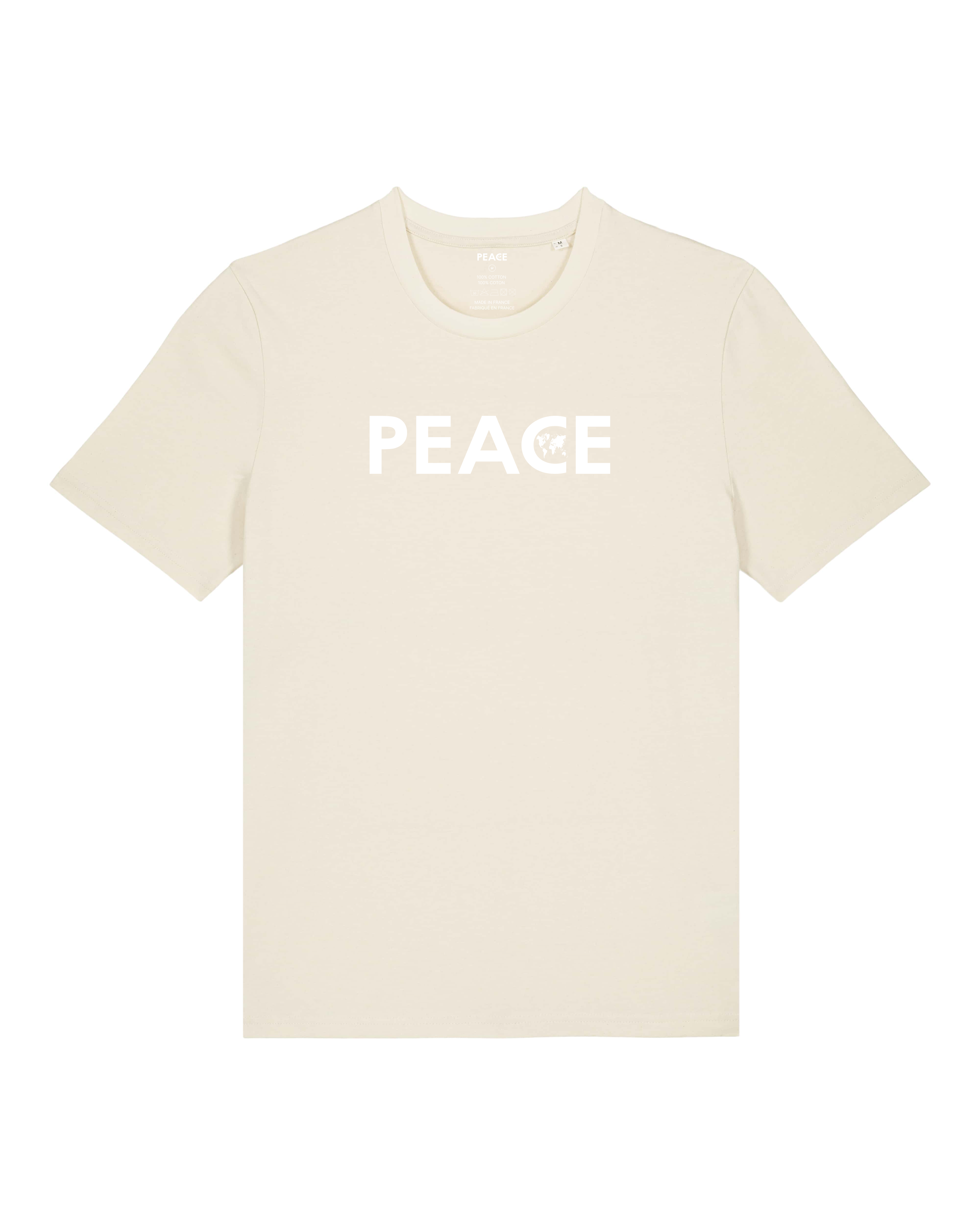 T-Shirt PEACE Classic Uni Natural Raw - White Logo