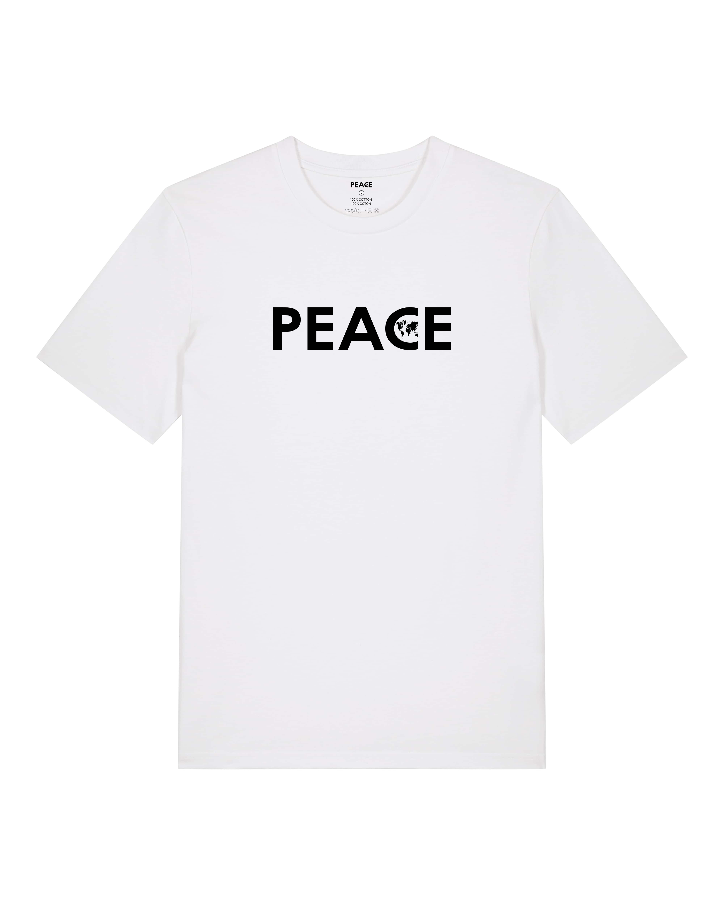 T-Shirt PEACE Classic Uni White - Black Logo