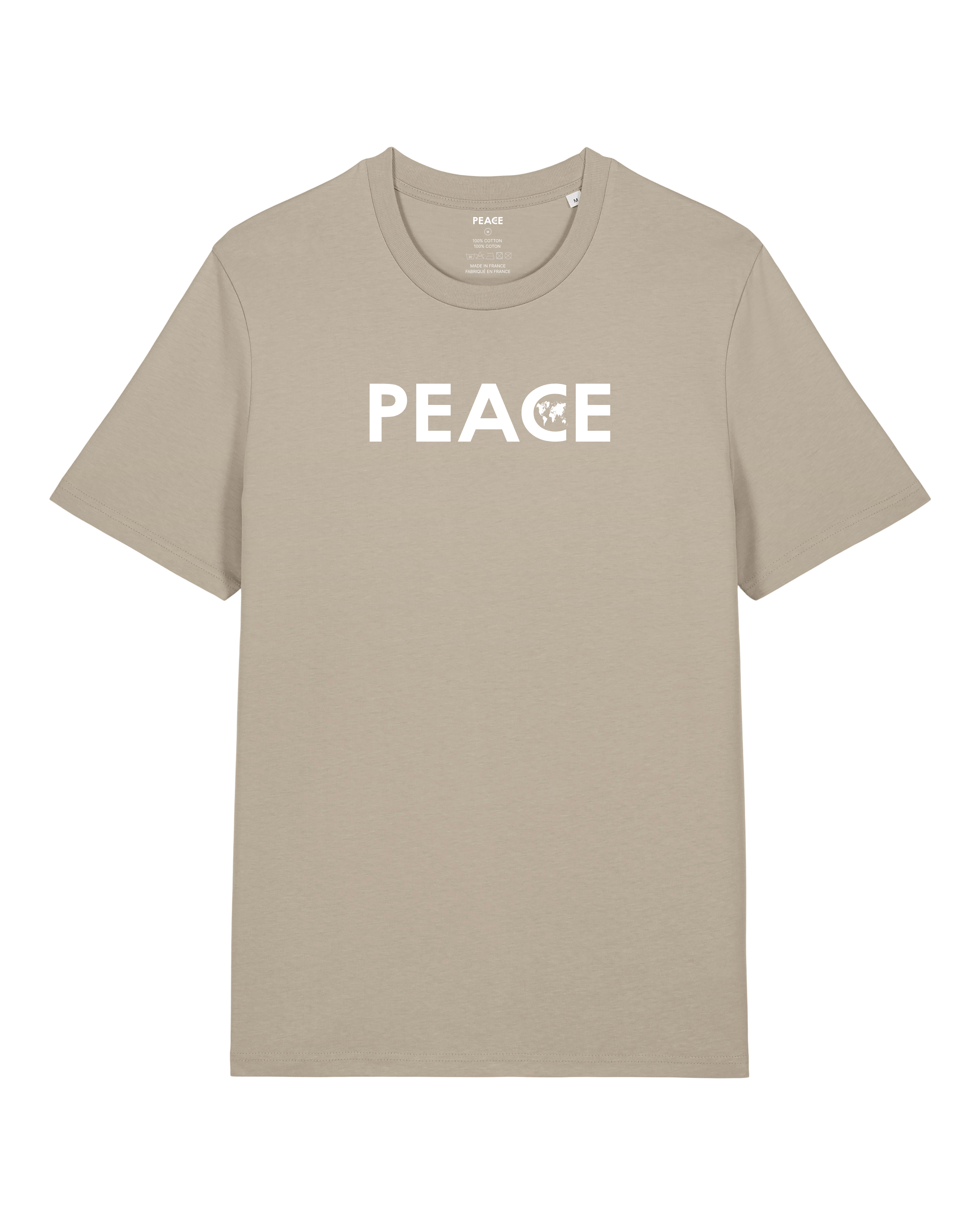 T-Shirt PEACE Classic Uni Stone - White Logo